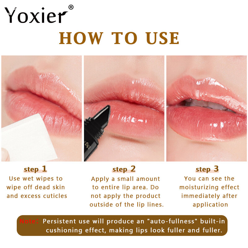 Yoxier сексуальный потенциальный жирный коллагеновый бальзам для губ, жидкий Питательный Увлажняющий блеск для губ