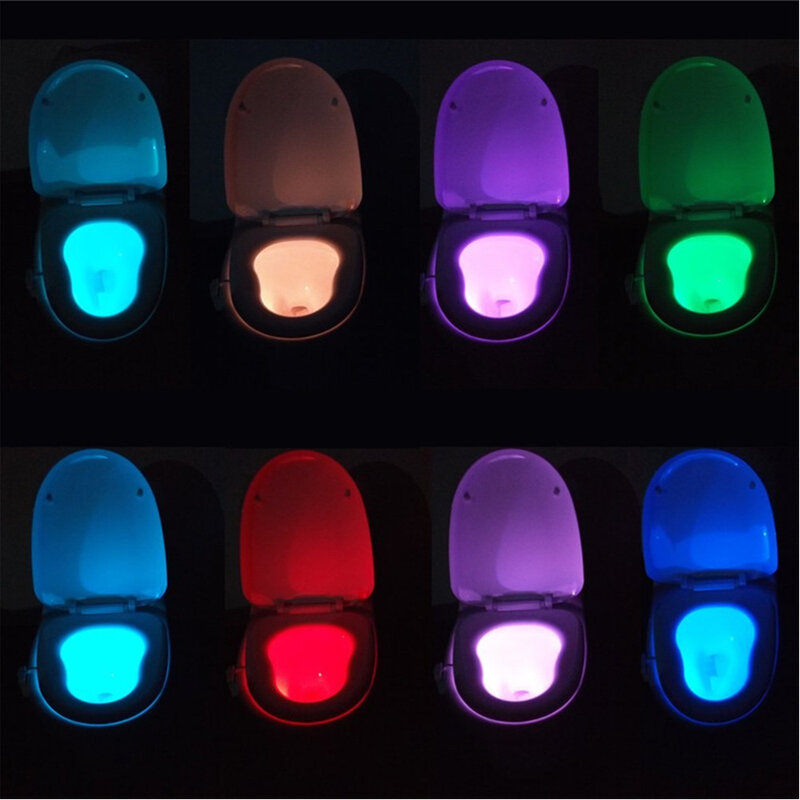 PIR 화장실 LED 시트 야간 조명 스마트 모션 센서 RGB 방수 백라이트, 그릇 루미나리아 램프 WC 화장실 LED 가정용 조명