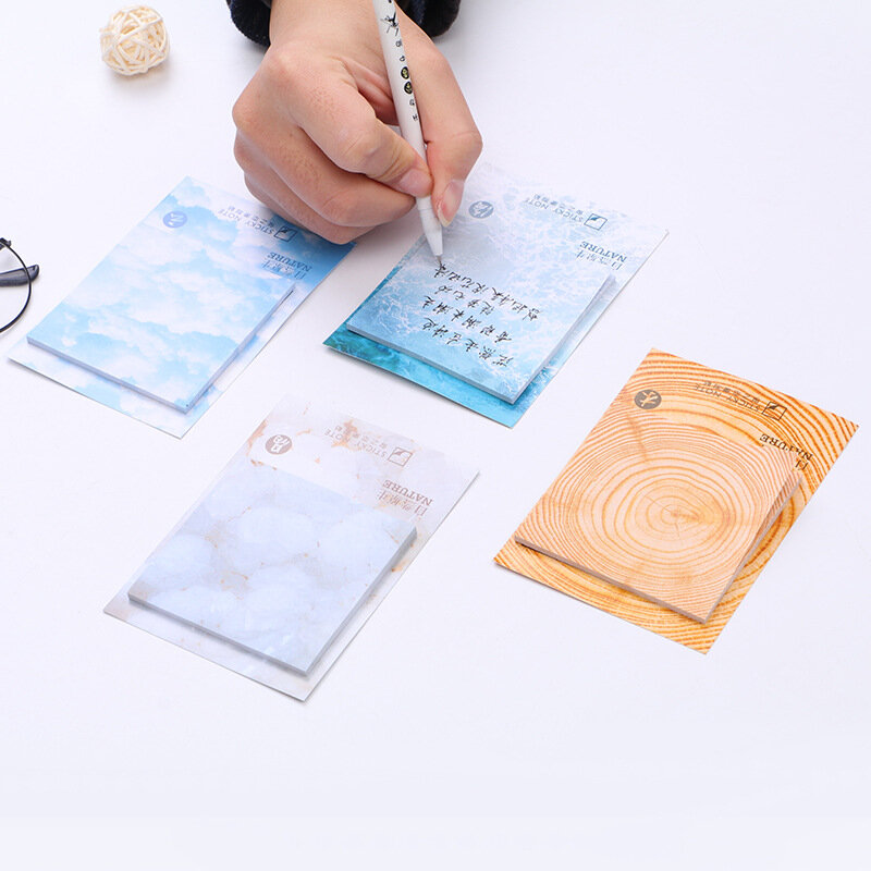 Koreanische Nette Kreative Quadrat Natürliche Serie Sticky Note Büro Planer Memo Pads Kawaii Dekor Label Papier Student Schule Liefert