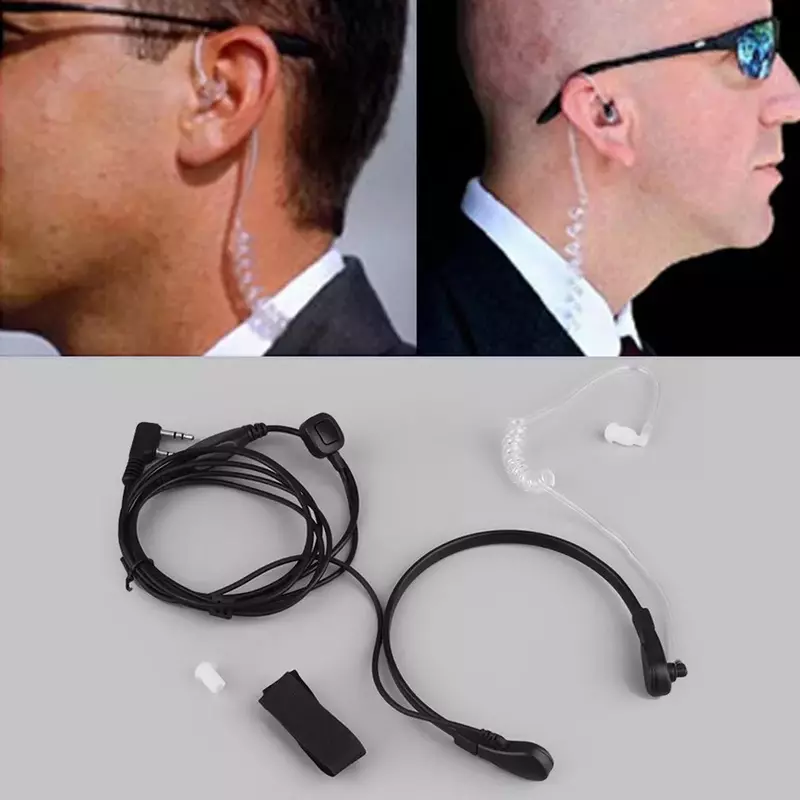 Fone de ouvido secreto do fbi do tubo acústico do fone de ouvido do mic da garganta de 3.5mm para iphone android