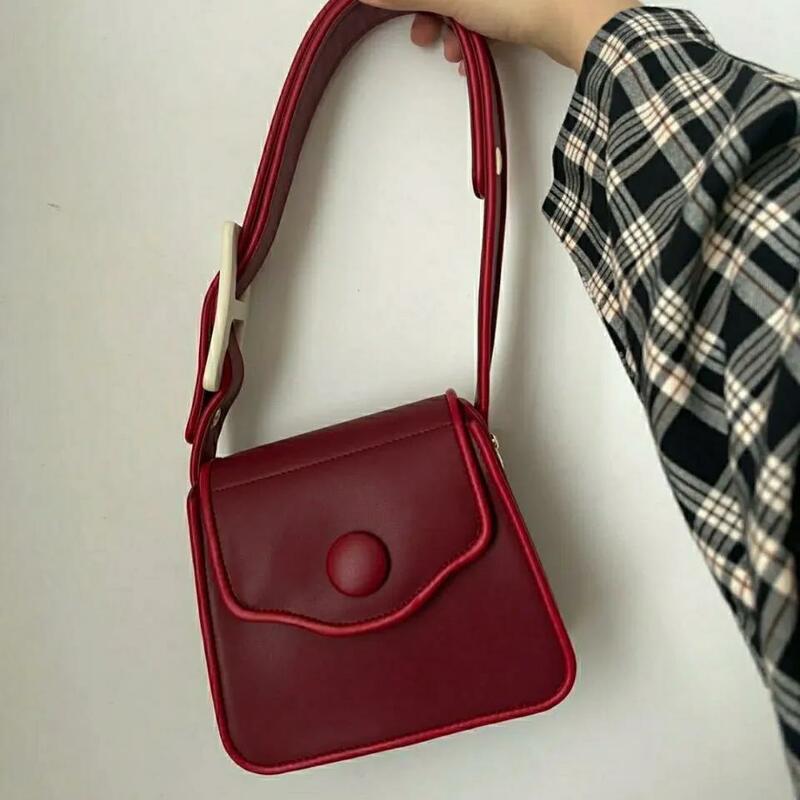 MBTI Vintage Red Sac A Main Femme Fashion Solid Top Handle Bags New Arrival Korean Style Women Shoulder Bag Kawaii Bolso Mujer