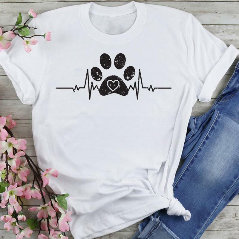 Женская Пляжная футболка с принтом «Собачья лапа»