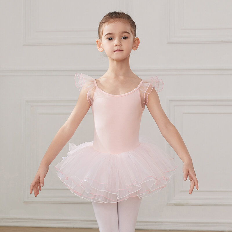 Spódnica baletowa dla dziewczynek ubrania taneczne tutus sukienka ubrania dla dzieci kobiet z krótkim rękawem bawełniany kostium tańczący taniec