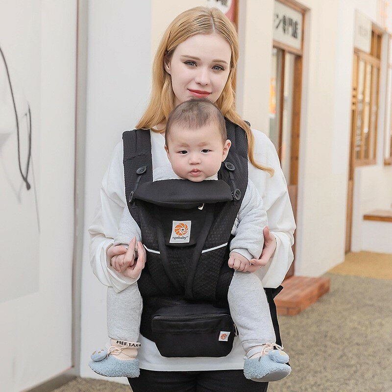 Egobaby-portabebés Omni de algodón, mochila ergonómica transpirable, soporte para hombro, cinturón de cintura, tirantes, 360