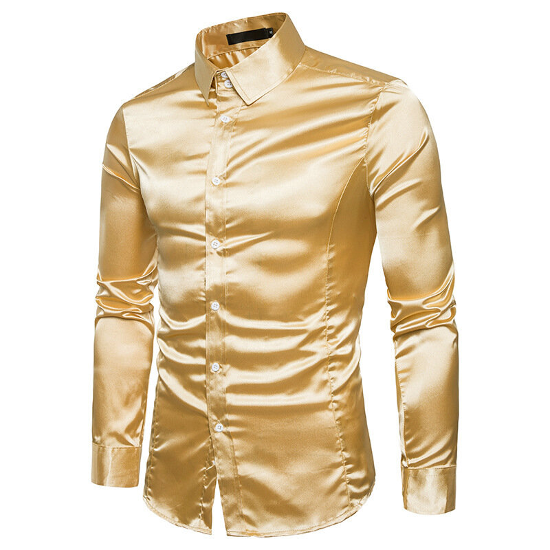 유럽 코드 대외 무역 품질 캐주얼 패션 밝은 비즈니스 모든 일치 편안한 캐주얼 단색-긴팔 셔츠