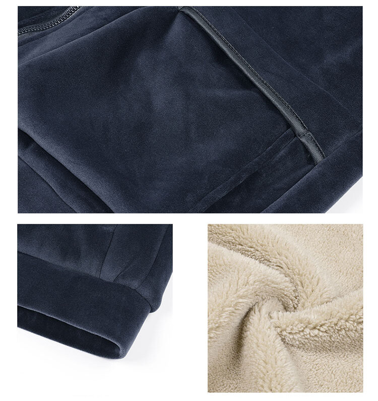 Inverno quente masculino conjuntos de treino de veludo grosso masculino com capuz jaqueta + calças de lã de 2 peças roupas masculinas casuais oversize 6xl