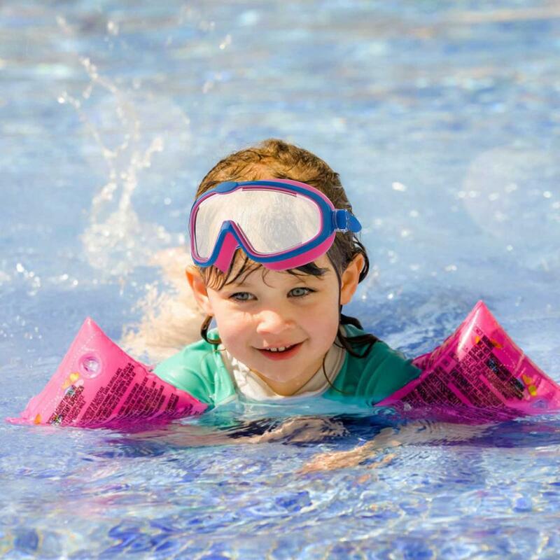 Meninos meninas óculos de natação com tampões de ouvido hd à prova dwaterproof água anti-nevoeiro ajustável nadar óculos de proteção de olhos subaquáticos capa
