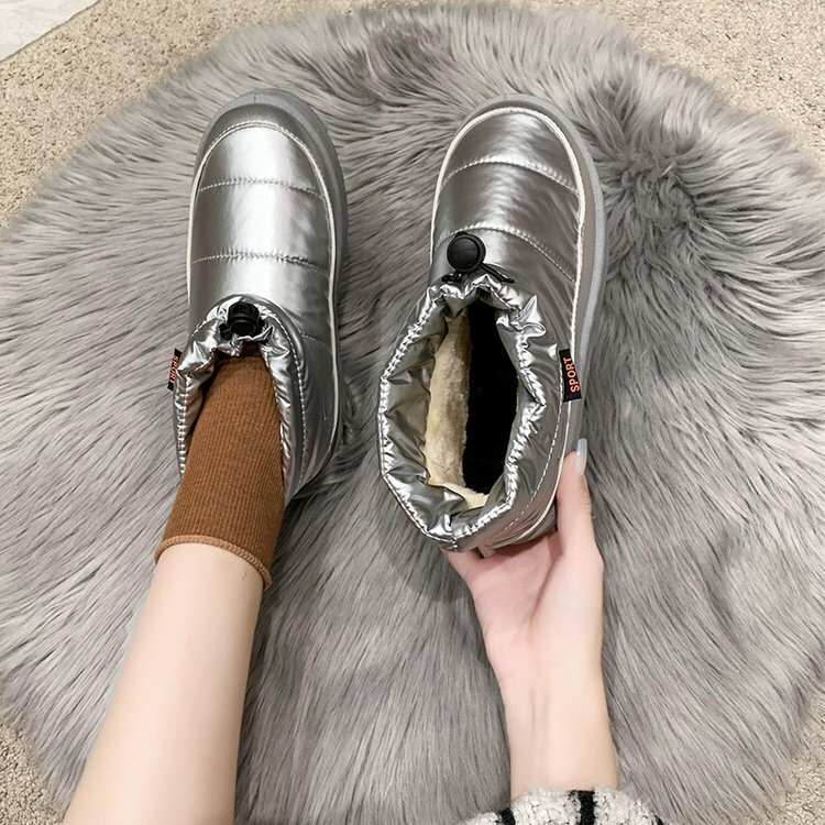 Botas de nieve con plataforma para Mujer, zapatos informales cálidos, de felpa, alta calidad, invierno, 2021