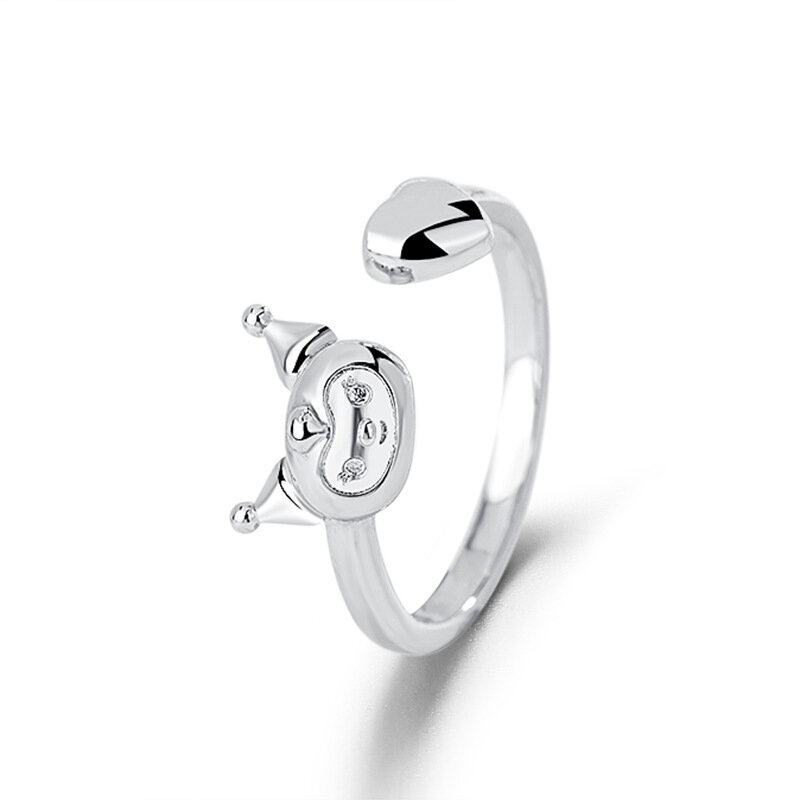 แหวนแฟชั่น kulomi Sanrio น่ารักขายดีแหวนเปิดแบบเรียบง่ายแหวนเคลือบเงาแบบหวานนักเรียนแฟนสาวของขวัญวันวาเลนไทน์