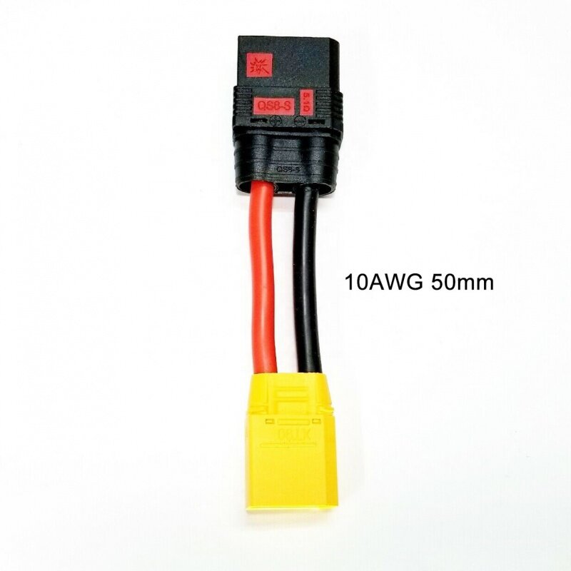 QS8-S Anti-spark Connector Female QS8 to Male XT90 XT60 EC5 EC8 TRX Deans T Plug Adapter Cable For RC UAV Drone Battery Charger