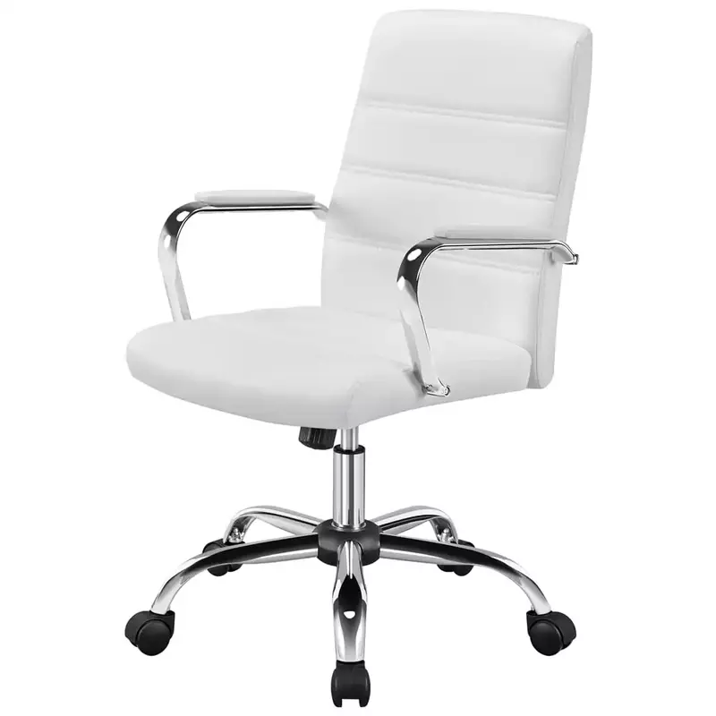 Adjustable Mid-Back Faux Leather Swivel Executive Office Chair, Computer Chair Home Office Chair Lift Swivel Chair