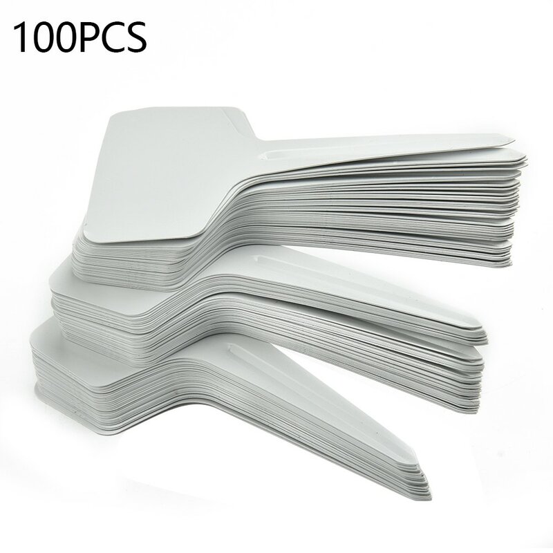 100PCS Garden Labels Plant Waterproof Classification Sorting Sign Tag Ticket Plastic Writing Plate Board Plug In Card Mark Tool