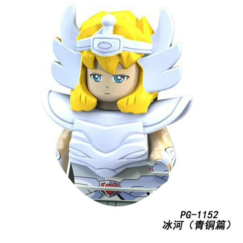 San Seiya blocchi Seiya ghiacciaio Zilong Ikki Anime mattoni cartone animato Mini Action figure teste assemblaggio giocattoli regali per bambini