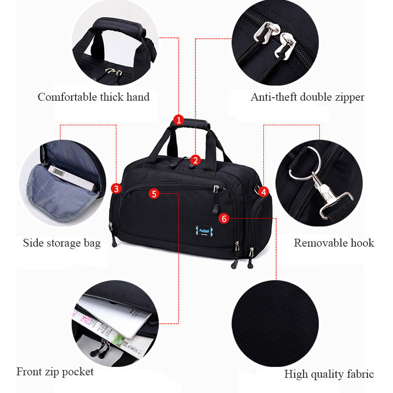 Bolso de hombro impermeable para hombre y mujer, bolsa de almacenamiento de viaje corto, bolsa de productos electrónicos, organizador de viaje de fin de semana