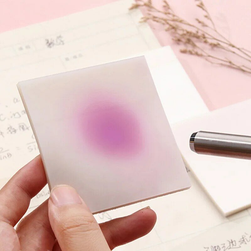 Kawaii Gradient Color Memo Pads 50 Sheets Transparent Memo Sticky Note Paper Creative Notepad Stationery Office School Supplies