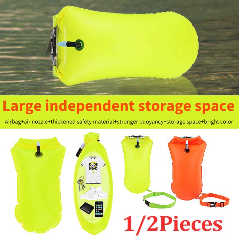 Multifunction Swim Float Bag Outdoor Safety Swimming Buoy with Waist Belt Waterproof PVC Lifebelt Storage Bag for Water Sports