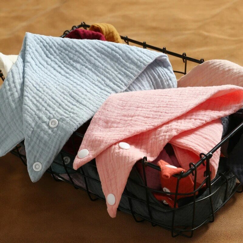 5Pcs/3Pcs Baby Feeding Drool Bibs Saliva Towel Triangle Scarf Bandana Soft Cotton Bib Adjustable Snap Button Burp Cloth