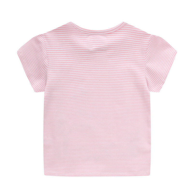 Летняя Удобная Милая хлопковая футболка с коротким рукавом для девочек