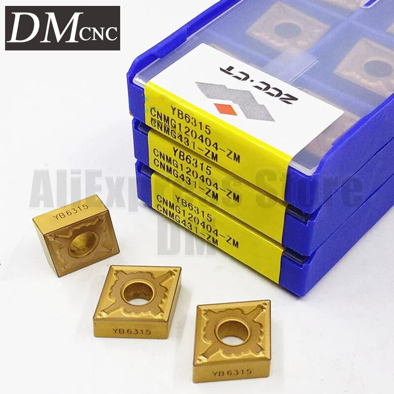 10 pièces CNMG120404-ZM YB6315 CNMG120sediZM YB6315 CNMG 120404 ZCC.CT CNC diamant carbure inserts usinage acier outils de tournage