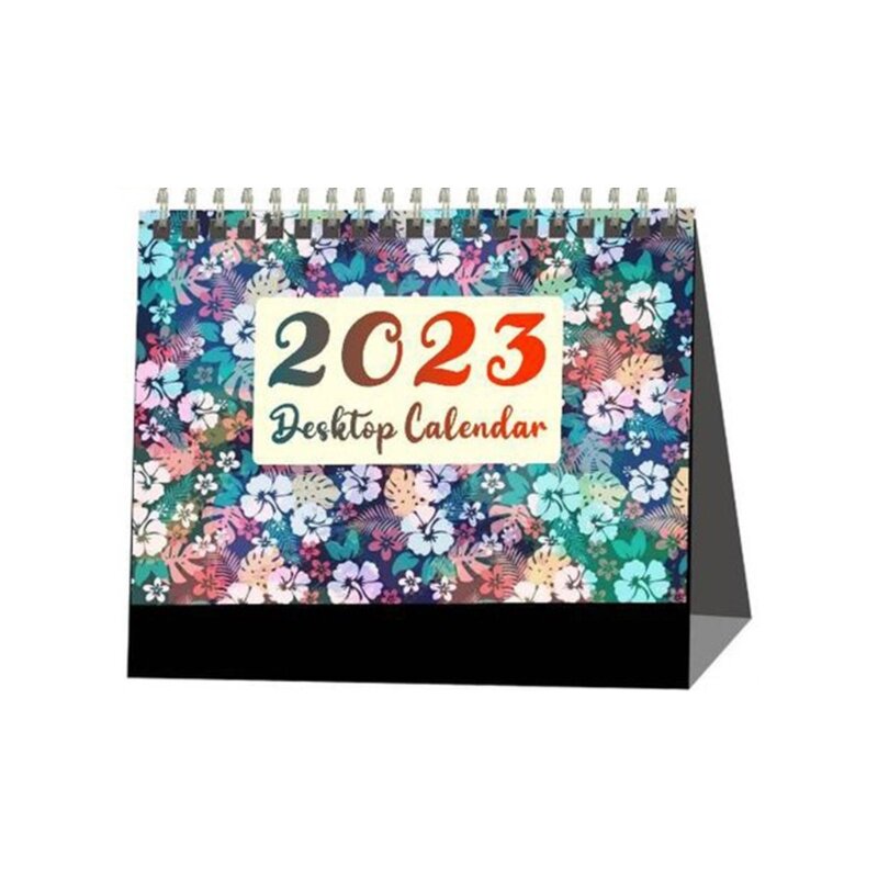 Kalender Meja Mini Berdiri Kalender Lipat Jan2023-Dec2023 12 Bulan untuk Ruang Kantor