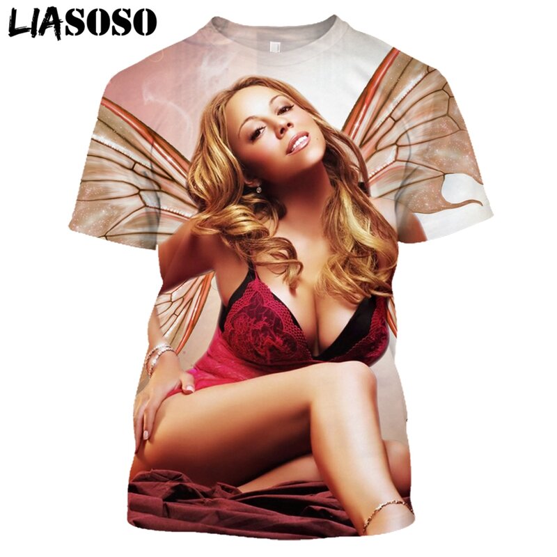 BEIJIE-Camiseta con estampado 3D de Mariah Carey para Hombre y mujer, ropa Harajuku, camiseta Sexy para chica, Camisetas para Hombre