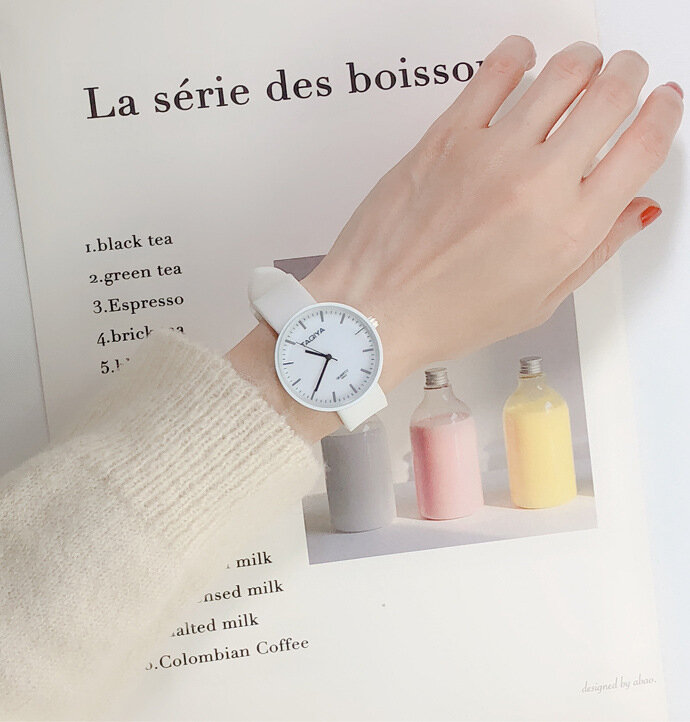 Relojes de moda para mujer, de Color caramelo reloj de pulsera, reloj de gelatina de silicona coreano, regalos para mujer, novedad de 2021