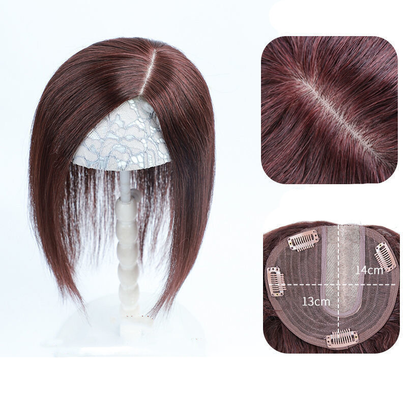 Halo Lady Beauty-Base de encaje 100% cabello humano, flequillo brasileño, piezas de cabello para la pérdida de cabello, no Remy, hecho a máquina