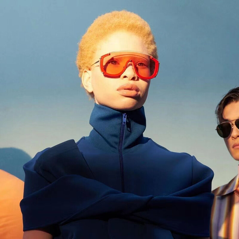 2022 männer Fahren Gläser Luxus Designer Pilot Sonnenbrille Einteiliges Gradienten Objektiv Gläser Retro Punk Brille Gafas Sol Hombre
