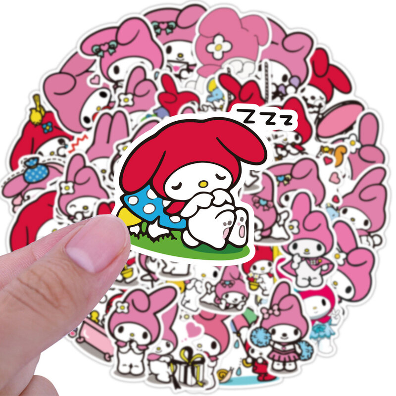 10/30/50pcs Cute My Melody Anime Stickers Cartoon Decal Laptop bagaglio Scrapbook Notebook decorazione del telefono Kawaii Sticker Toy