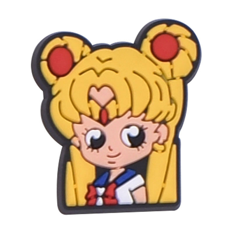 Single Sale 1PCS Japanese Anime PVC Shoe Charms Sailor Moon Shoe Accessories Clog Decoration for Croc Jibz Kids Party X-mas Gift