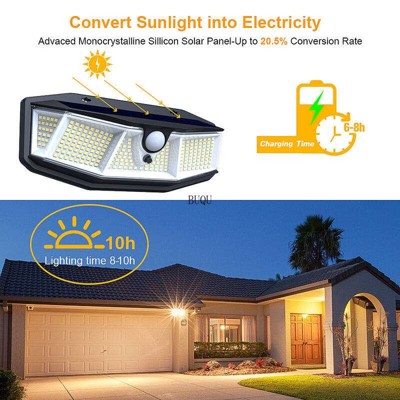 308 Solar Led Licht Outdoor Zonne-verlichting Met Motion Sensor Solar Lamp Outdoor Spotlight Zonlicht Voor Tuin Decoratie Straat