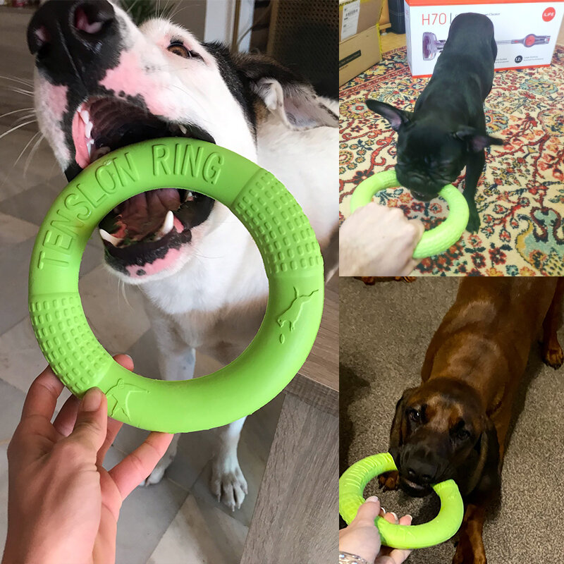 18/27CM giocattoli per cani per cani di taglia grande EVA Interactive Training Ring Puller resistente per cani dischi volanti per animali domestici anello per morso anello per cani giocattolo