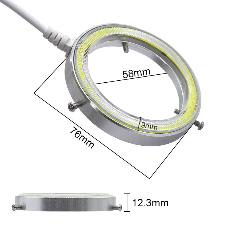 Microscópio estéreo conduziu a iluminação superior da luz do anel para a lâmpada superior ajustável do microscópio fina 9 mm com porta usb