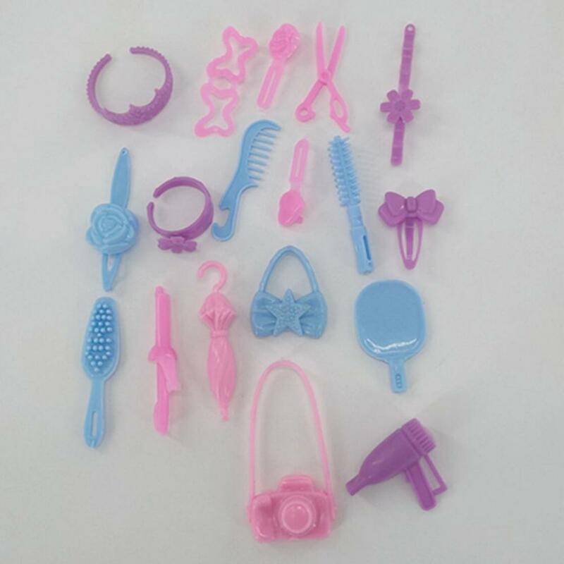55Pcs/Set Attractive Toiletry Set Doll Accessories Doll Care Accessories Bright Color  Round Corners