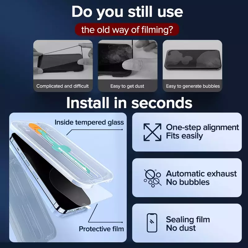 Joyroom vetro temperato per iPhone 13 12 Pro Max proteggi schermo antideflagrante per iPhone 13 vetro protettivo con Kit di installazione