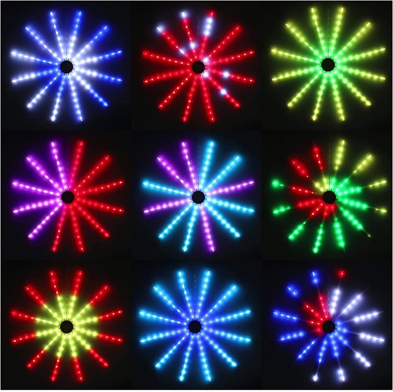 96 led sonho cor firework luz com controle remoto starburst luz para o quarto festa de natal barra decoração do feriado luzes