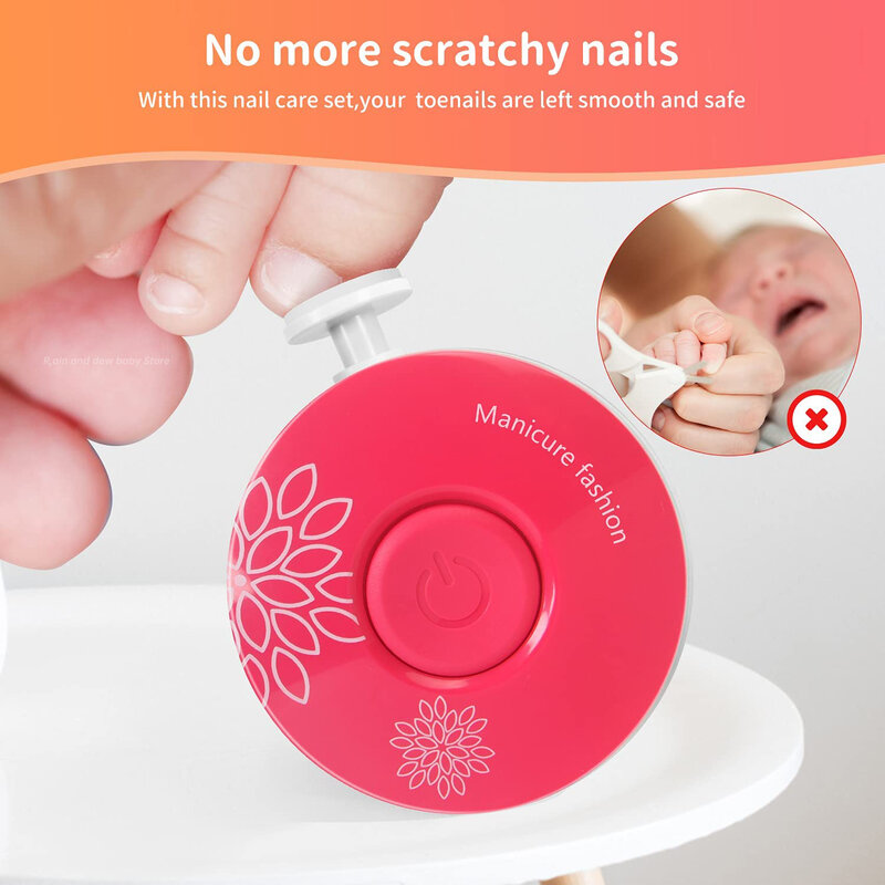 Bebê elétrico aparador de unhas polisher ferramenta infantil manicure tesoura kit de higiene do bebê clipper do prego do bebê cortador recém-nascido limpo