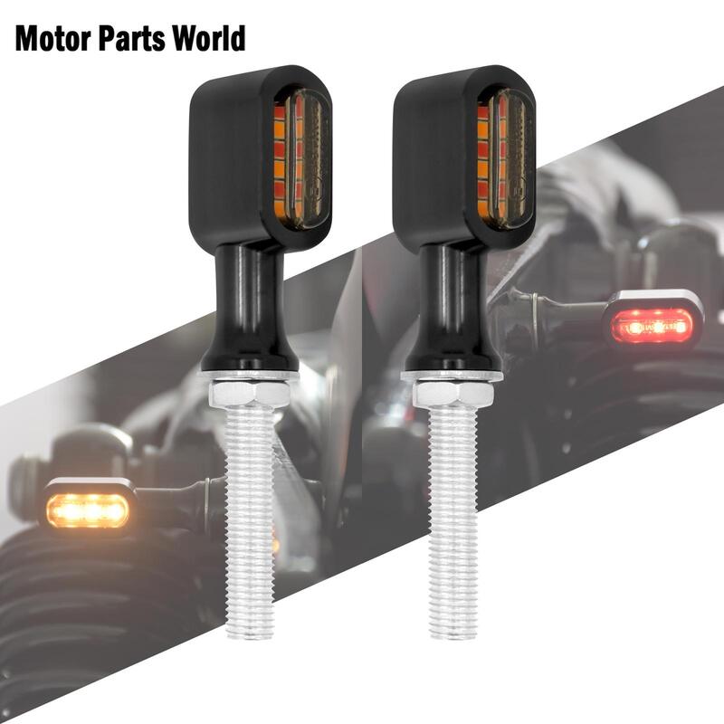 2xmotorcycle traseiro mini e marca led luz de freio por sua vez sinal indicador executar lâmpada para harley touring dyna softail sportster xl883