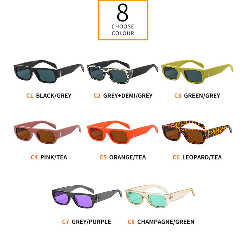 Солнцезащитные очки в стиле ретро UV400 для мужчин и женщин, небольшие прямоугольные, модные, квадратные, с защитой от ультрафиолета цвета шам...