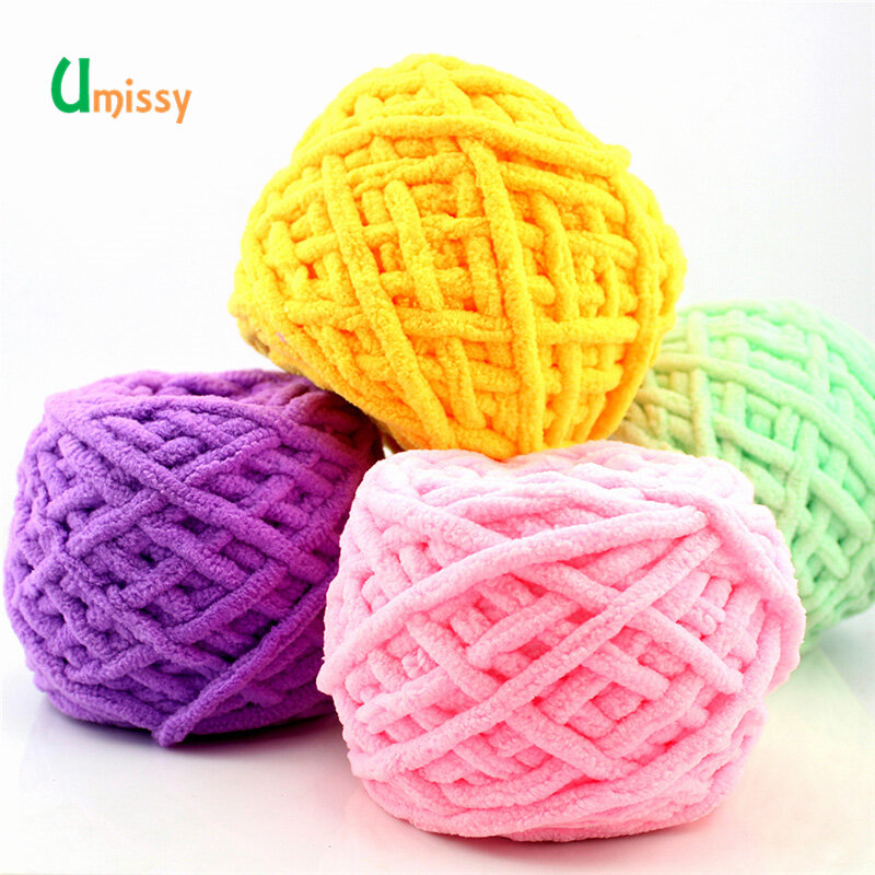 Cachecol colorido tintura tricotada à mão, lã macia de algodão com fio grosso de lã gigante, 1 peça