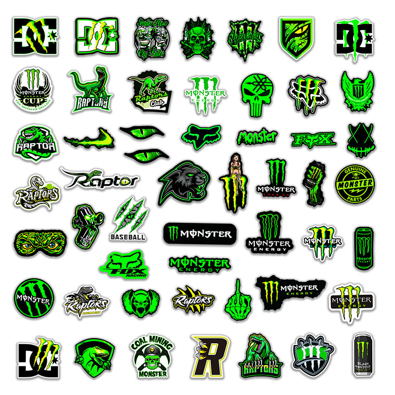 10/30/50 Buah Stiker Raptor Monster Horor Helm Skateboard Grafiti Bagasi Motor Stiker Dinosaurus Stiker Tahan Air Keren