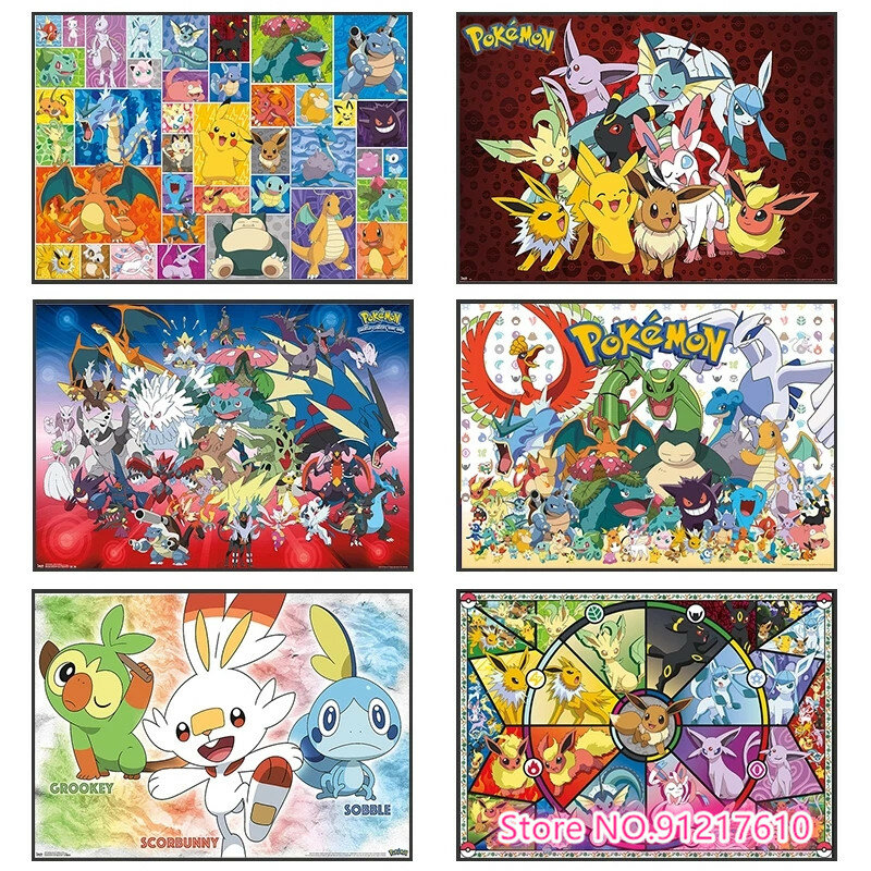 Puzzle 1000 Koleksi Anime Pokemon Karakter Kartun Puzzle Santai Pembakaran Otak Hadiah Anak-anak