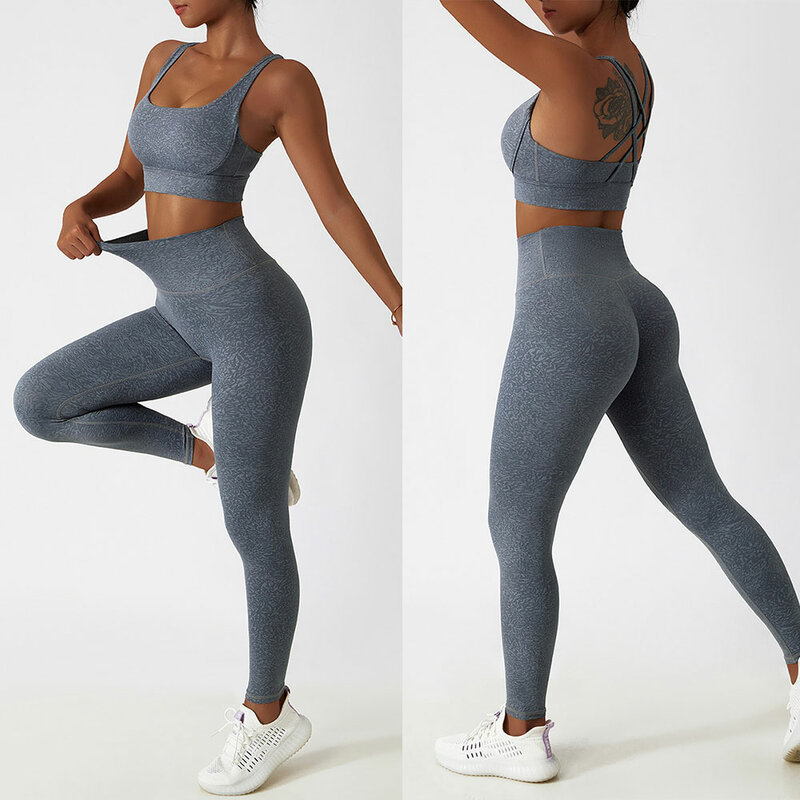 Conjunto do esporte das mulheres yoga conjunto de duas peças conjuntos de ginásio das mulheres outifits roupa de treino para as mulheres terno de fitness leggings sutiã esportivo treino