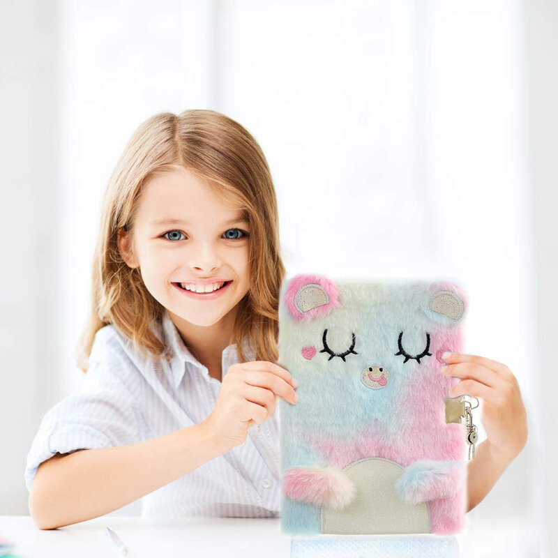 귀여운 유니콘 노트 일기 잠글 수있는 메모장 핑크 다채로운 노트 도서 2022 비밀 플래너 아이 소녀 학교 문구 선물