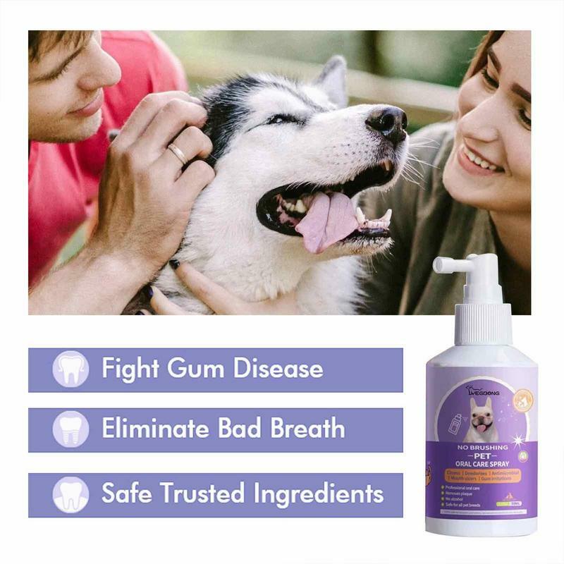 50 مللي الحيوانات الأليفة عن طريق الفم تطهير رذاذ الكلاب القطط الأسنان نظيفة مزيل العرق منع التفاضل والتكامل إزالة هريرة رائحة الفم مستلزمات الحيوانات الأليفة