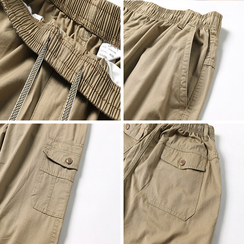 2022 primavera outono novos homens calças de carga solto em linha reta alta qualidade algodão grande tamanho calças de carga dos homens casuais calças M-6XL