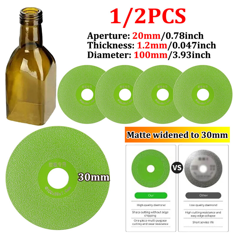 Модернизированный диск для резки стекла, 100 мм, Алмазный мраморный пильный диск, керамическая плитка, Нефритовый прочный диск для полировки, резки, пайки, шлифования