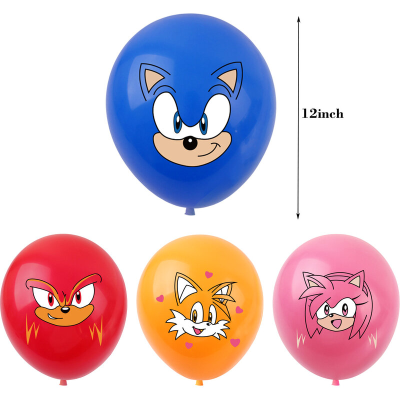 Soni-c Latex Balloon Happy Birthday Party Supplies Game Decoration Background Cake Topper Banner Sling Baby Shower Home Decor