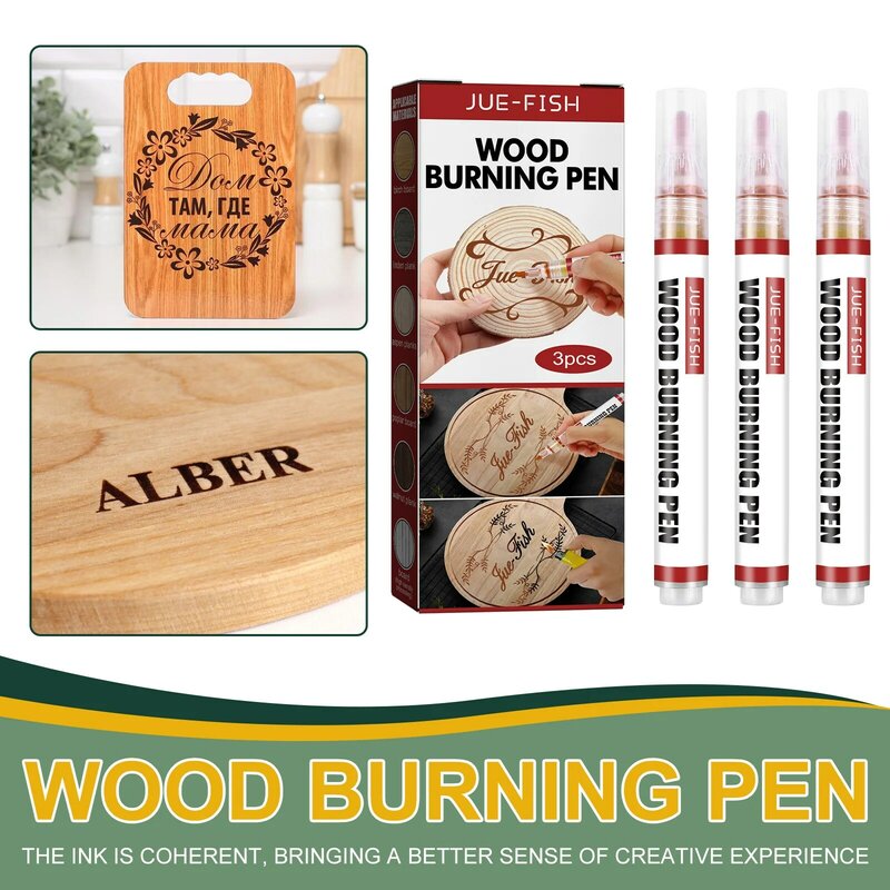 Rotulador quemador de madera químico para proyectos de pintura, marcador de pirograbado DIY, caramelo, suministros de pirograbado artístico