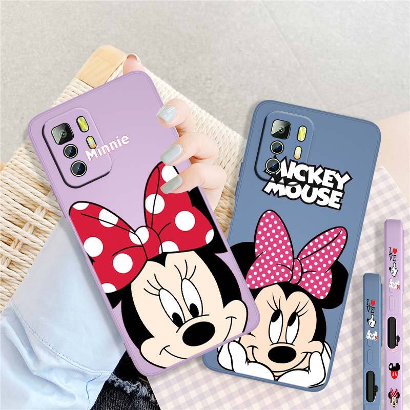 Mickey Minnie Disney Anime Liquid Left Rope Soft Cover Phone Case For Xiaomi Redmi Note 12 11 11S 11T 10S 10 9S 9T 9 Pro Plus 5G